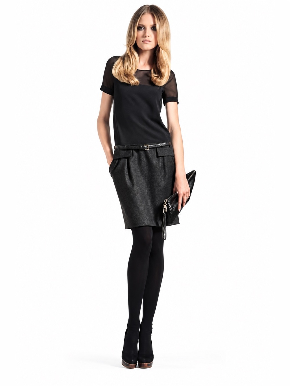 GUCCI Pre-Fall 2011 Runway Look 22 Silk Wool Cashmere Dress IT 36